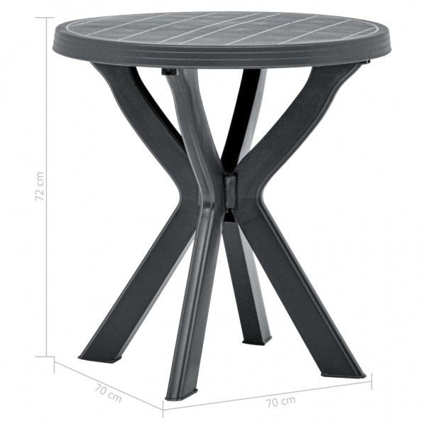Mesa de bistrô Ø70 cm plástico antracite M 5