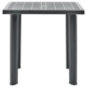 Mesa de jardín de plástico gris antracita 80x75x72 cm 2