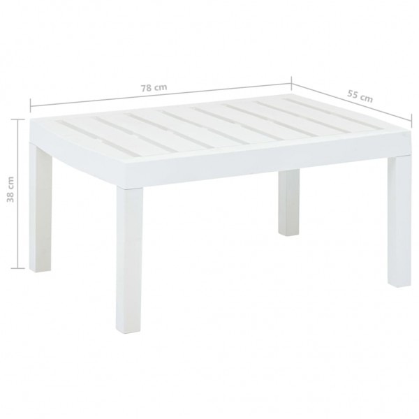 Mesa de jardim 78x55x38 cm plástico branco M 5