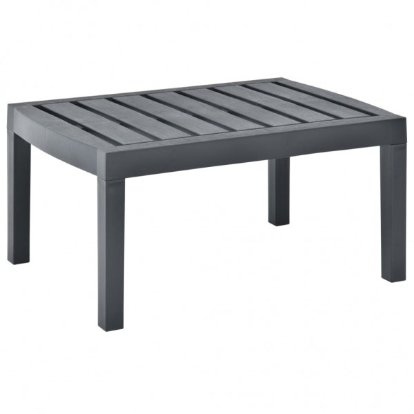 Mesa de jardín de plástico gris antracita 78x55x38 cm D