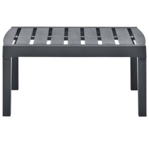 Mesa de jardín de plástico gris antracita 78x55x38 cm H