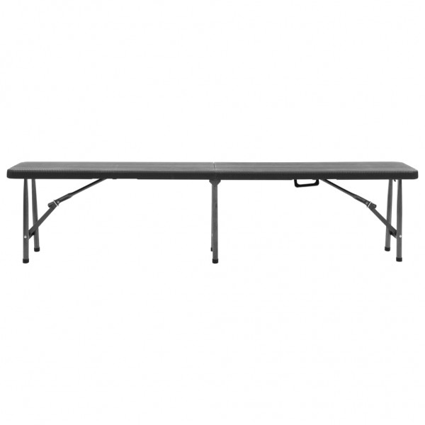 Bancos de jardim dobráveis 2 pcs 180 cm PEAD preto M 3