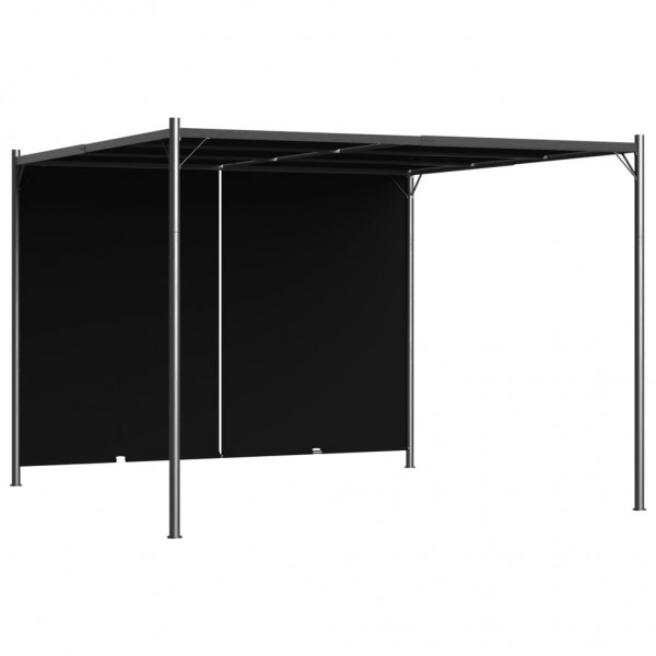 Pérgola de jardín con tejado retráctil gris antracita 3x3 m D