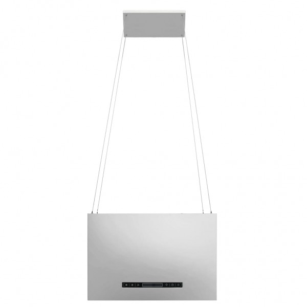 Exaustor de ilha suspenso ecrã tátil LCD 55 cm aço inoxidável M 2