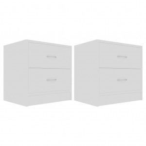 Mesas de cabeceira 2 pcs 40x30x40cm derivados de madeira branco H