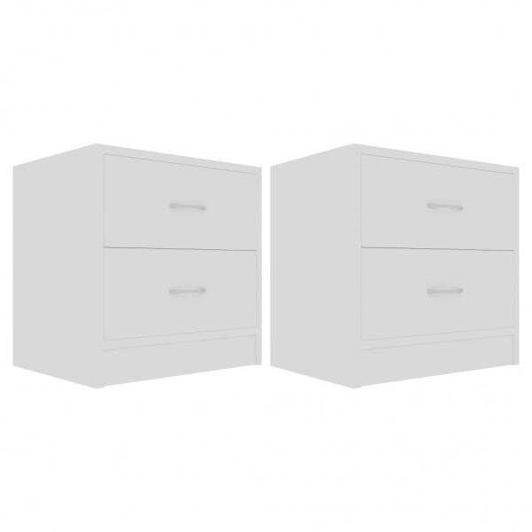 Mesitas de noche 2 uds madera contrachapada blanco 40x30x40 cm M 2