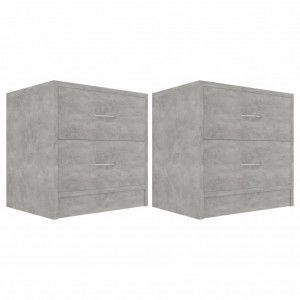 Mesas de cabeceira 2 pcs derivados de madeira cinzento cimento H
