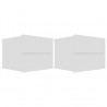 Mesas de cabeceira 2 pcs 40x30x30 cm derivados madeira branco 1