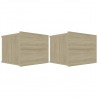 Mesitas de noche 2 uds contrachapada color roble 40x30x30 cm 2