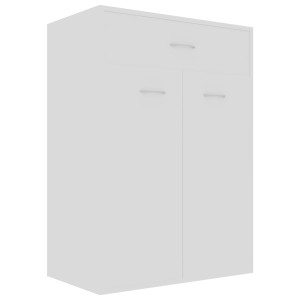 Mueble zapatero de madera contrachapada blanco 60x35x84 cm H