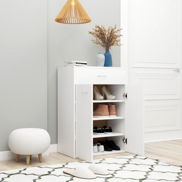 Mueble zapatero de madera contrachapada blanco 60x35x84 cm M 3
