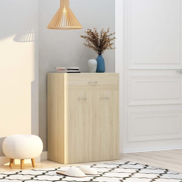 Mueble zapatero de madera contrachapada color roble 60x35x84cm D