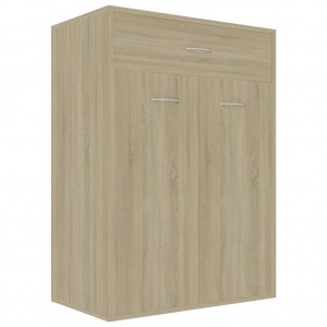 Mueble zapatero de madera contrachapada color roble 60x35x84cm H