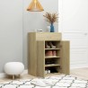 Mueble zapatero de madera contrachapada color roble 60x35x84cm 3
