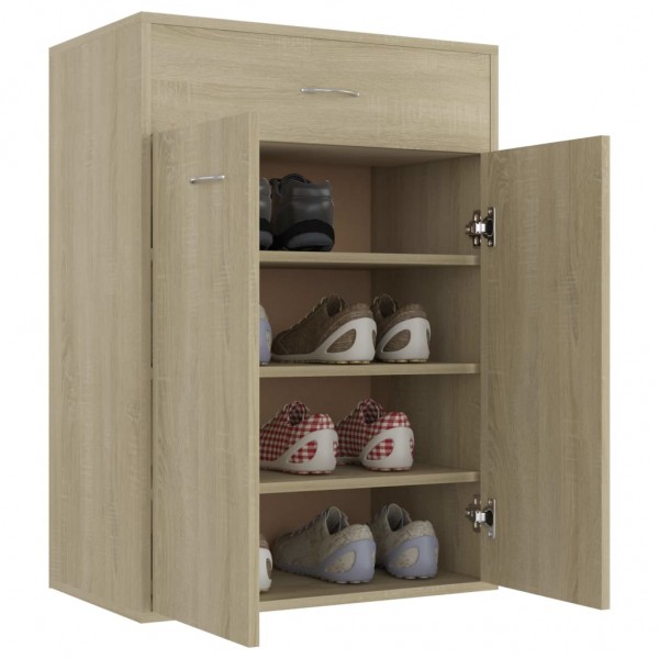 Mueble zapatero de madera contrachapada color roble 60x35x84cm M 4