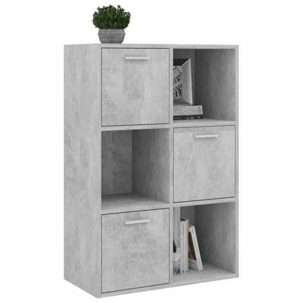 Armario almacenamiento madera contrachapada gris 60x29.5x90 cm M 4