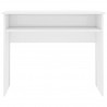 Escritorio de madera contrachapada blanco brillo 90x50x74 cm 4