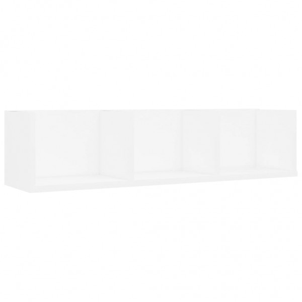 Estante de pared para CD madera contrachapada blanco 75x18x18cm D