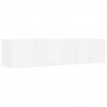 Estante de pared para CD madera contrachapada blanco 75x18x18cm 1