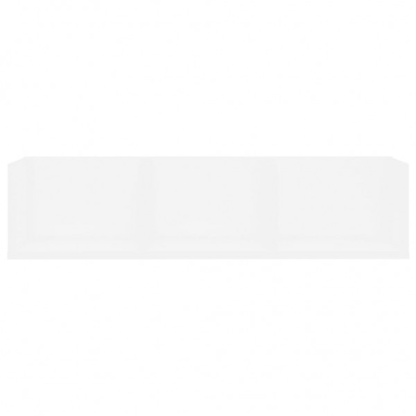 Estante de pared para CD madera contrachapada blanco 75x18x18cm M 3