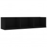 Estante de pared para CD madera contrachapada negro 75x18x18cm 1