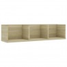 Estante de pared para CD contrachapada color roble 75x18x18cm 1