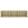 Estante de pared para CD contrachapada color roble 75x18x18cm 3