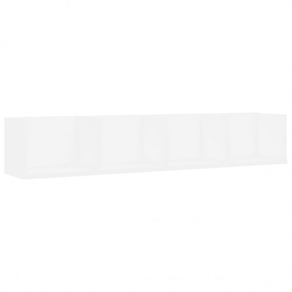 Estante de pared para CD contrachapada blanco 100x18x18 cm D