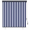 Estore de rolo para exterior 140x250 cm azul e branco 2