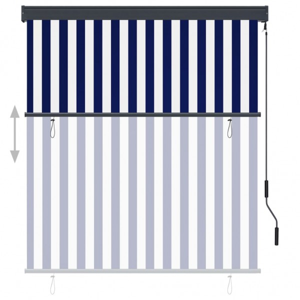 Estore de rolo para exterior 140x250 cm azul e branco M 3