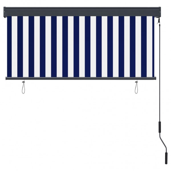 Estore de rolo para exterior 140x250 cm azul e branco M 4