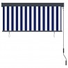 Estor enrollable de exterior azul y blanco 140x250 cm 4