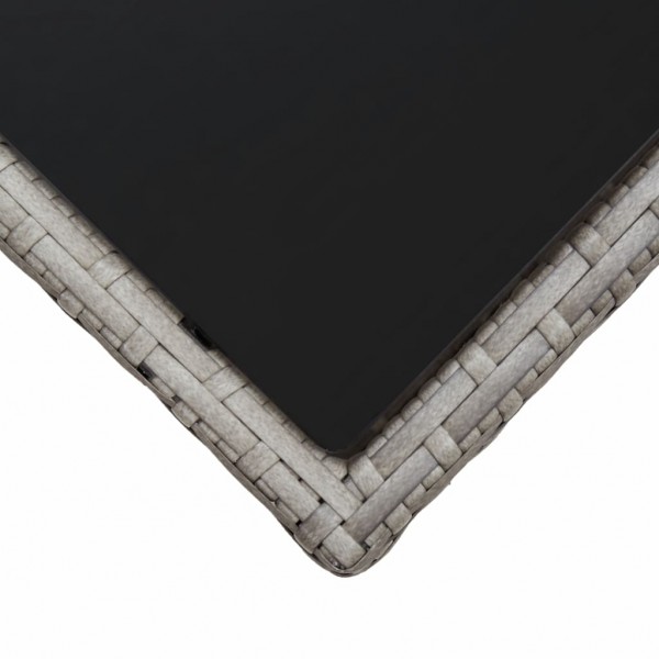 Mesa de centro de ratán sintético y vidrio gris 45x45x40 cm M 4