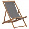 Silla de playa plegable de madera maciza de teca gris 1