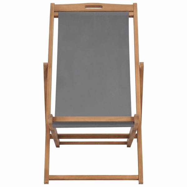 Silla de playa plegable de madera maciza de teca gris M 2