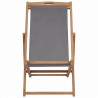 Silla de playa plegable de madera maciza de teca gris 2