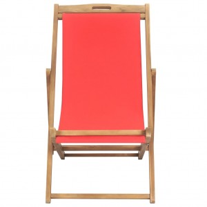 Silla de playa plegable de madera maciza de teca roja H