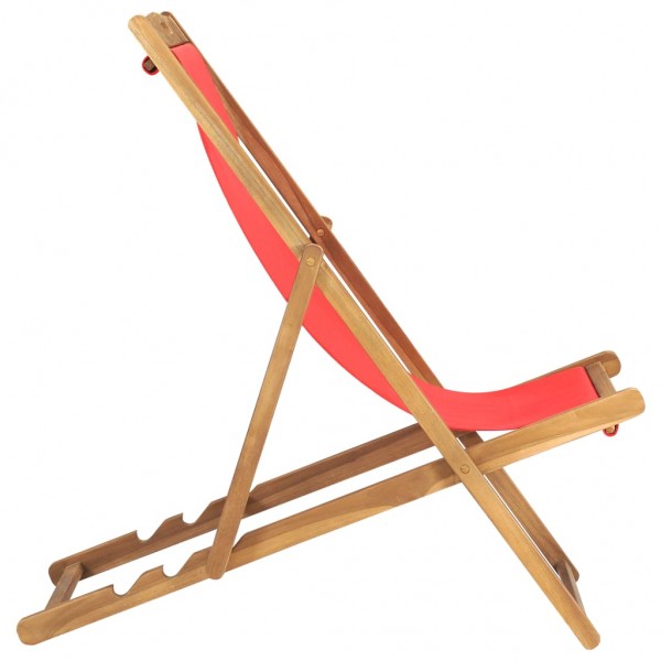 Silla de playa plegable de madera maciza de teca roja M 3