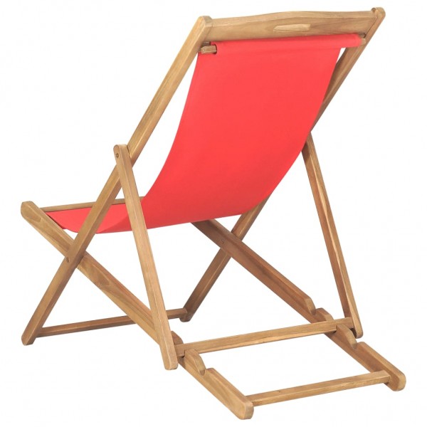 Silla de playa plegable de madera maciza de teca roja M 4