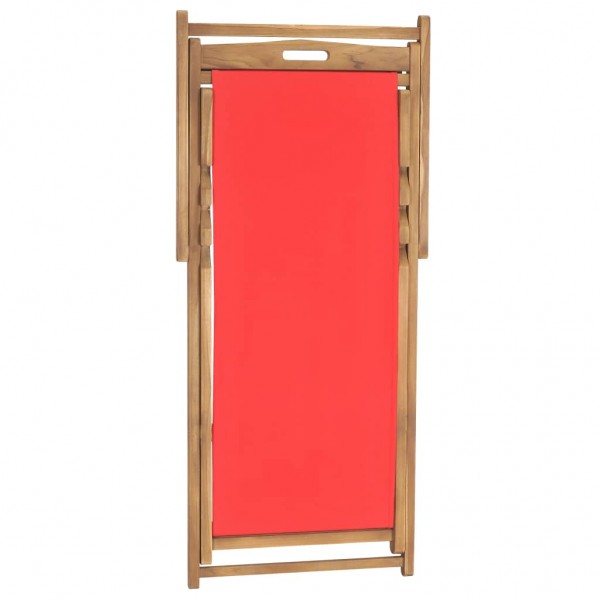 Silla de playa plegable de madera maciza de teca roja M 5