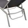 Espreguiçadeiras com mesa 2 pcs aço e textilene preto 4