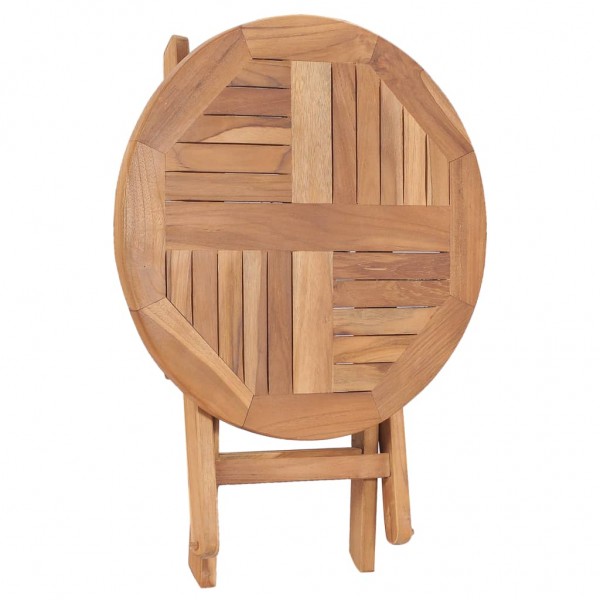 Mesa de jardín plegable madera maciza de teca 45 cm M 4