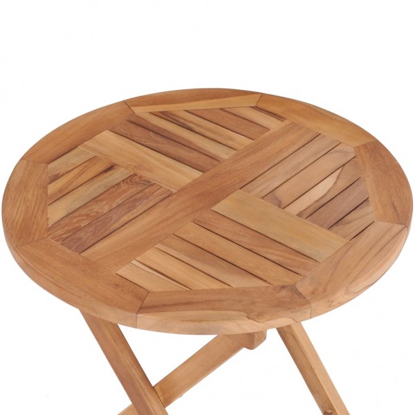 Mesa de jardín plegable madera maciza de teca 45 cm M 5