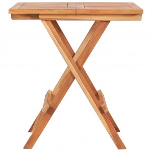 Mesa plegable de bistró de madera maciza de teca 60x60x65 cm H