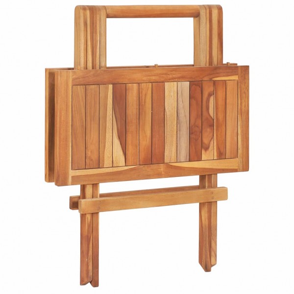 Mesa plegable de bistró de madera maciza de teca 60x60x65 cm M 4