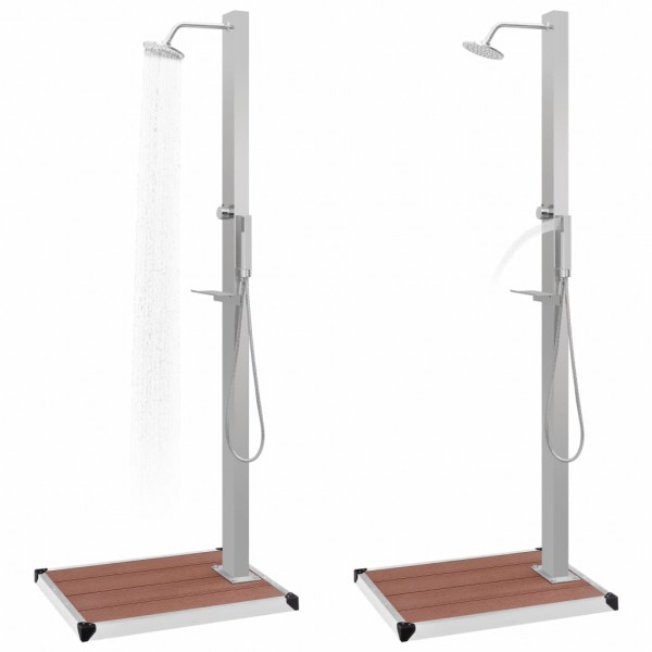 Chuveiro para exterior com base WPC aço inoxidável M 3