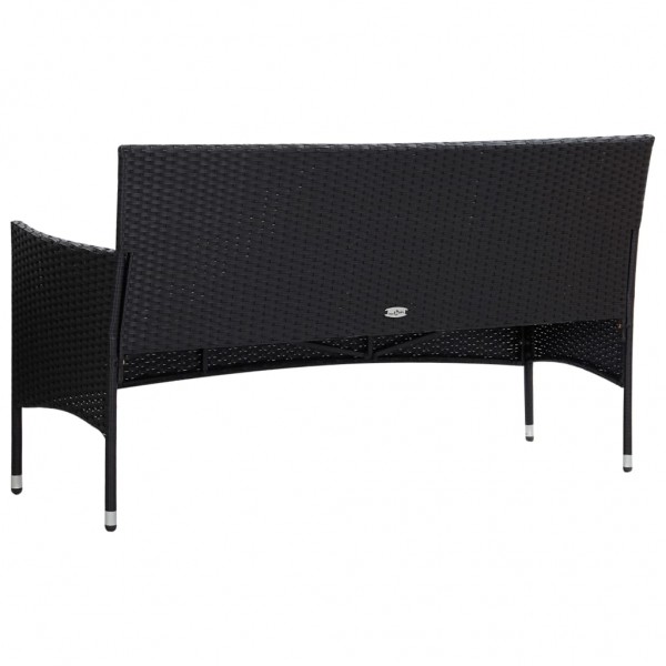 Set muebles de jardín y cojines 5 piezas ratán sintético negro M 5