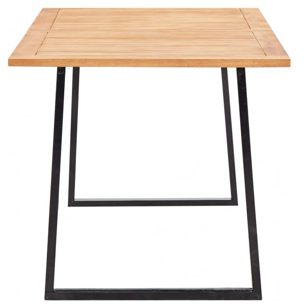 Set comedor jardín 7 pzas ratán sintético y madera acacia gris M 5