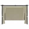 Gazebo com cortinas 3x3 m aço creme 4