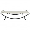 Espreguiçadeira de jardim 200x90 cm aço creme 3